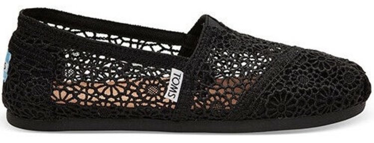 Toms Toms Women's Alpargata Black Moroccan Crochet
