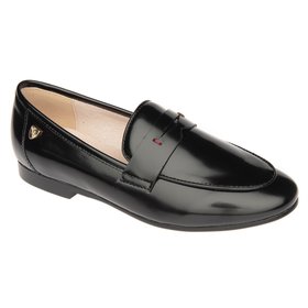 Venettini Venettini Girl's 55-Legend Moccasins Black Oil Leather