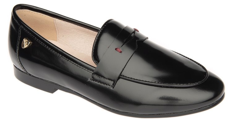 Venettini Venettini Girl's 55-Legend Moccasins Black Oil Leather
