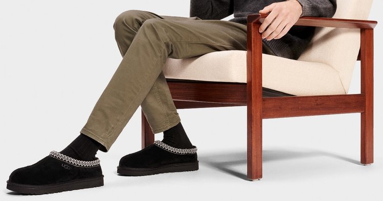 UGG UGG Men's Tasman Black Suede Slipper