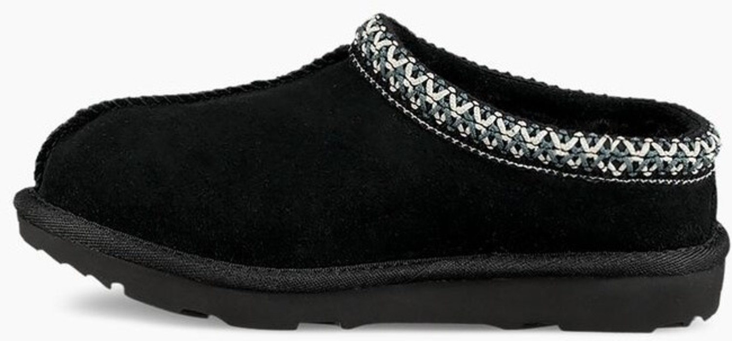 UGG Kids Tasman Black Suede Slipper - Continental Shoes