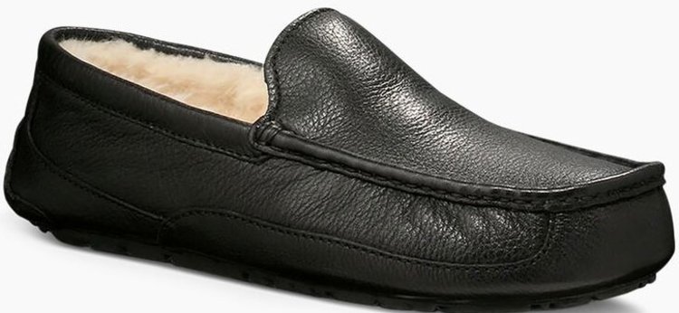 UGG UGG Men's Ascot Leather Black Slipper