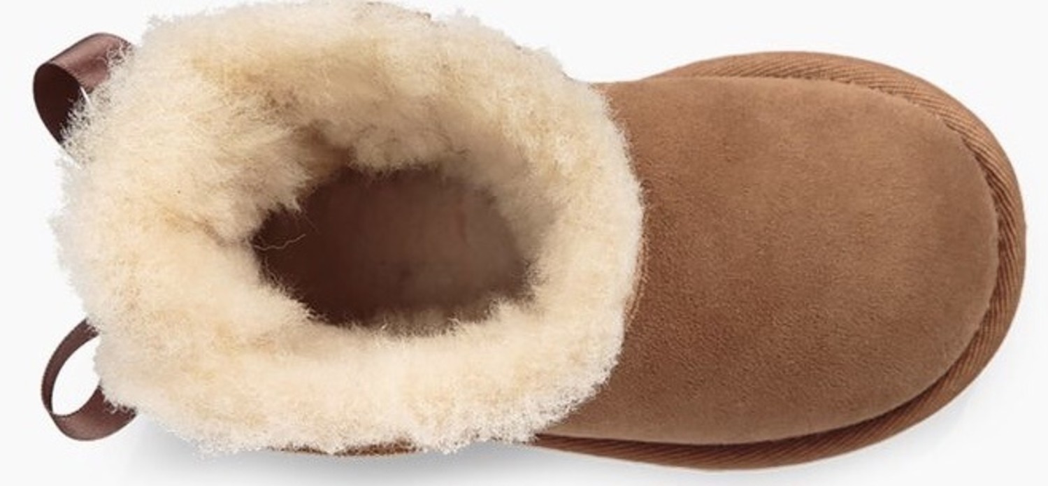 UGG Women's Mini Bailey Bow II Comfort Boots – Chestnut Suede – Size 6-10