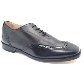 La Nuova California La Nuova California 4240 Boy's  Black Wingtip Dress Shoe