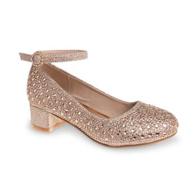 Badgley Mischka Badgley Mischka Girl’s Glitter Pump Rose Gold