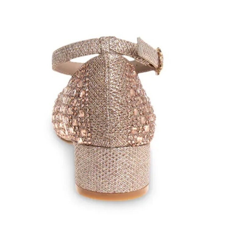 Badgley Mischka Badgley Mischka Girl’s Glitter Pump Rose Gold