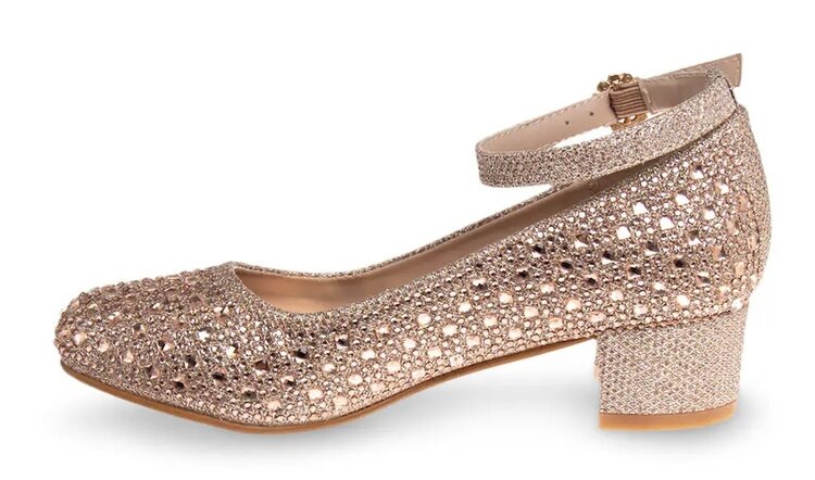Badgley Mischka Badgley Mischka Girl’s Glitter Pump Rose Gold