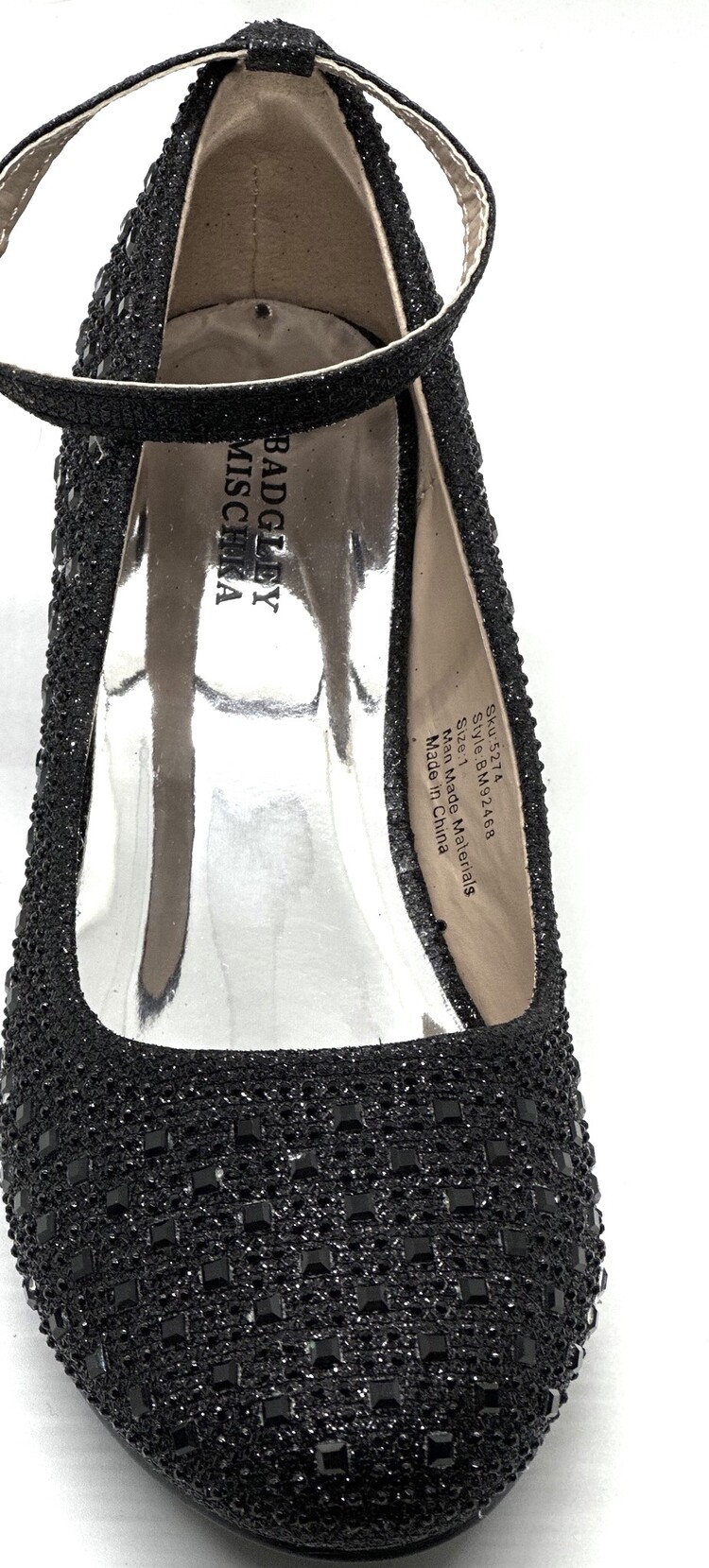 Badgley Mischka Badgley Mischka Girl’s Glitter Pump Black