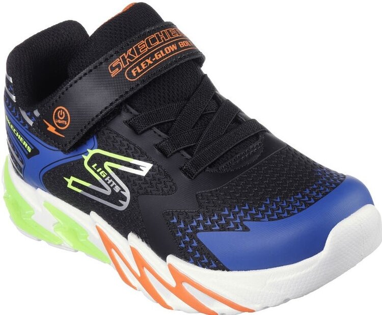 Skechers Skechers Boy's Flex Glow Bolt Black Blue