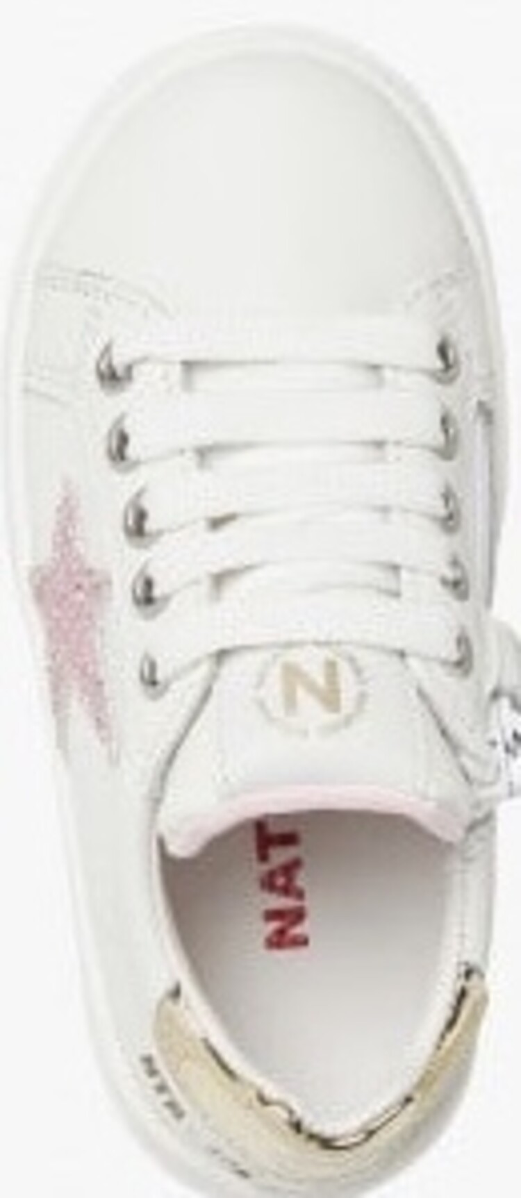 Naturino Naturino Girl's Pin Zip White Pink Sneaker