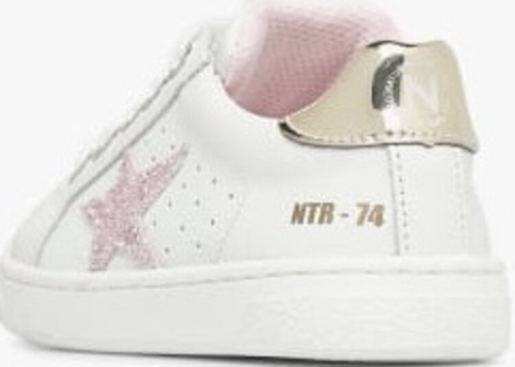Naturino Naturino Girl's Pin Zip White Pink Sneaker