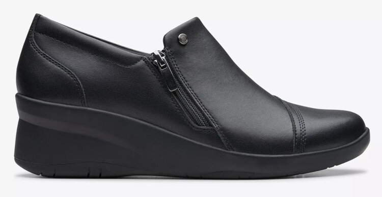 Clarks Clark's Women Suttyn Zip black leather