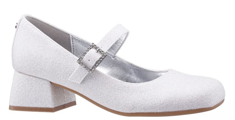 Nina Nina Mila White Glitter Mary Jane Dress Shoe