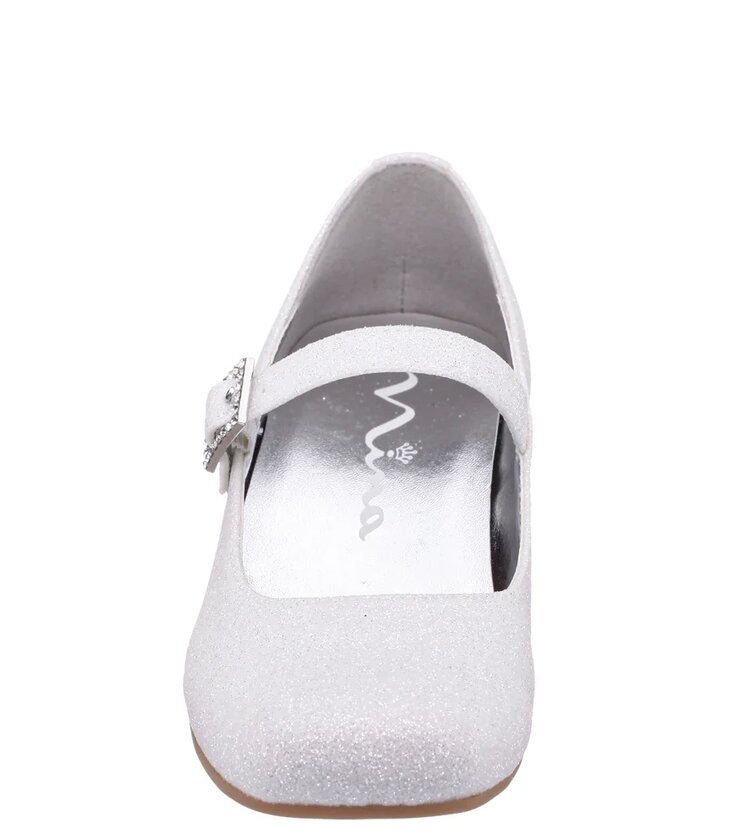 Nina Nina Mila White Glitter Mary Jane Dress Shoe