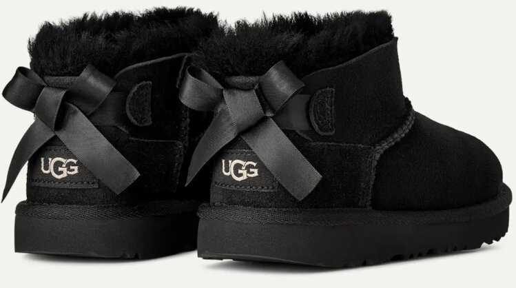 UGG Ugg Kid’s Black Ultra Mini Bailey Bow