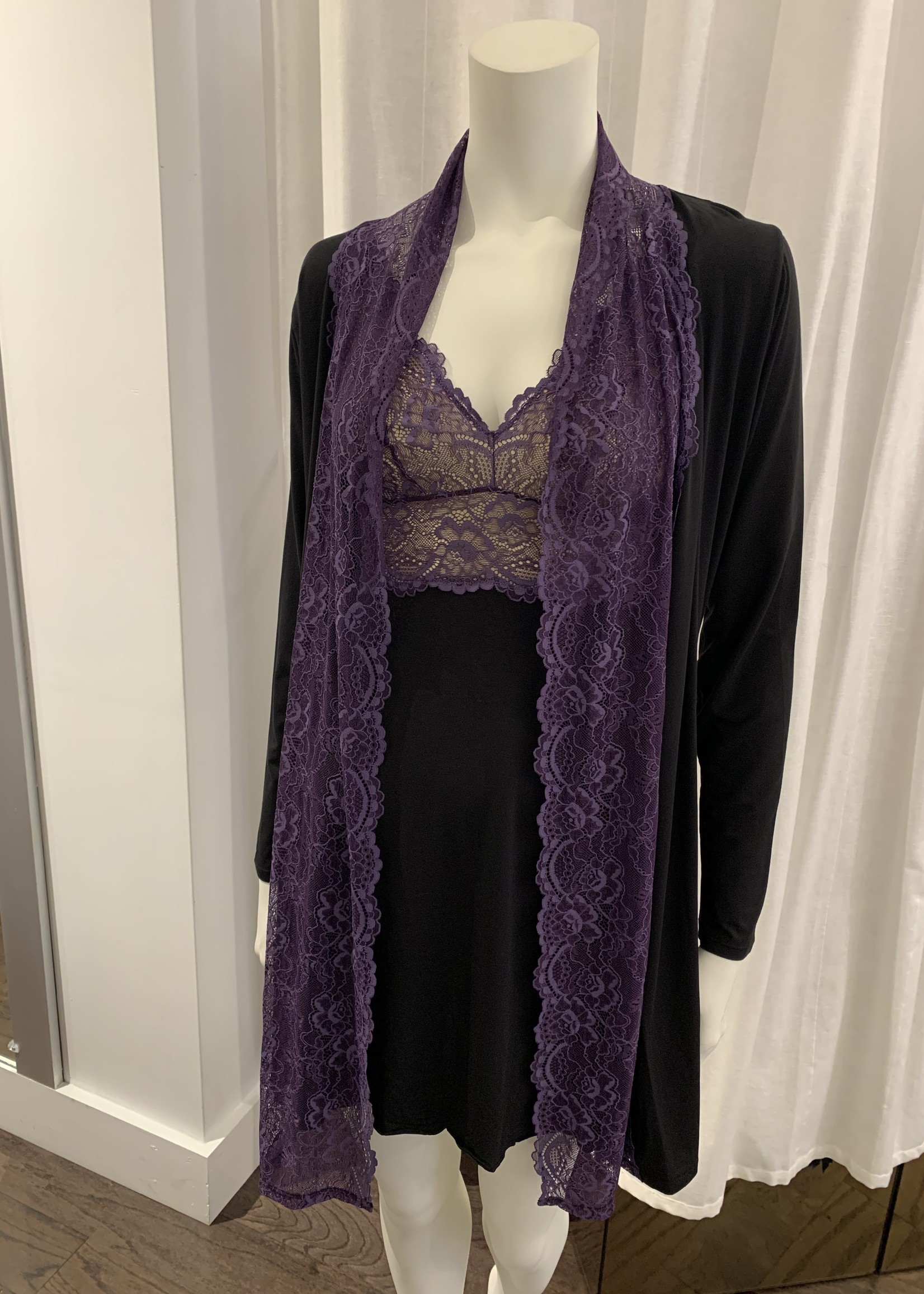 Samantha Chang Home Apparel Lace Front Robe