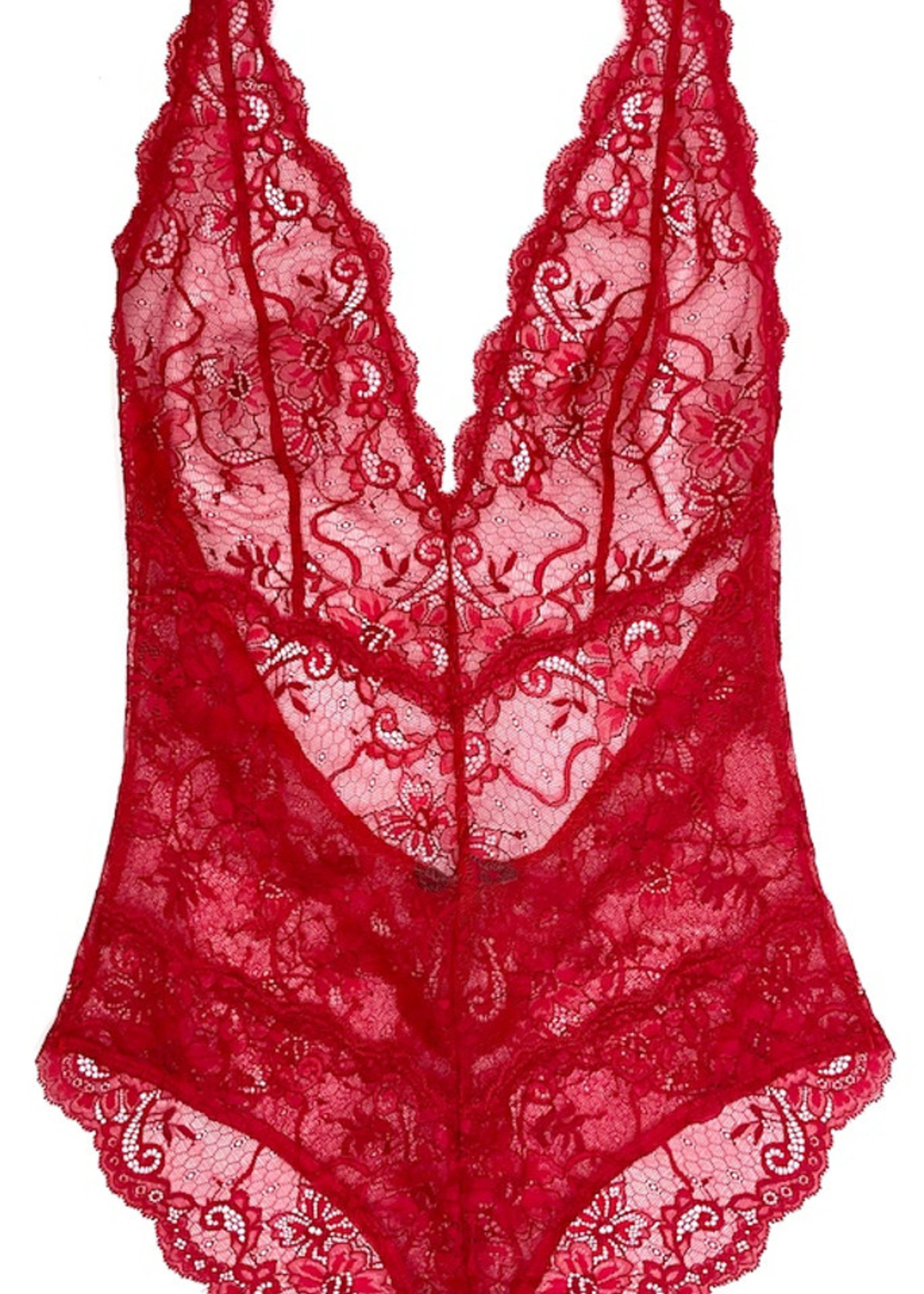 Samantha Chang Amour Deep Plunge Halter Bodysuit