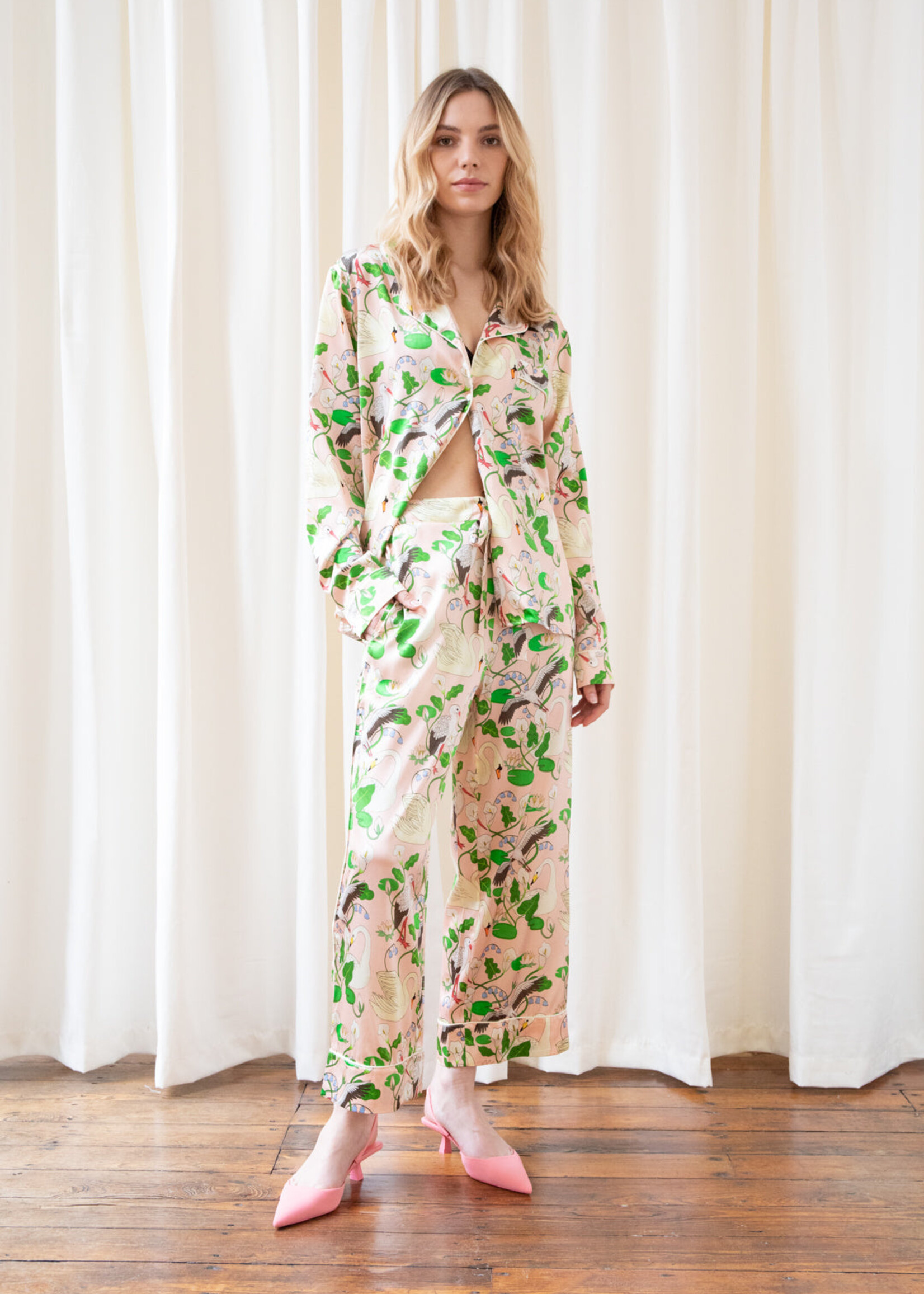 Karen Mabon Botanical Gardens Silk Pajama Set