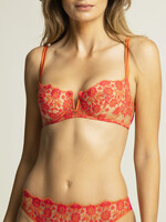 I.D. Sarrieri Petite Fleur Half Cup Bra in Hot Orange