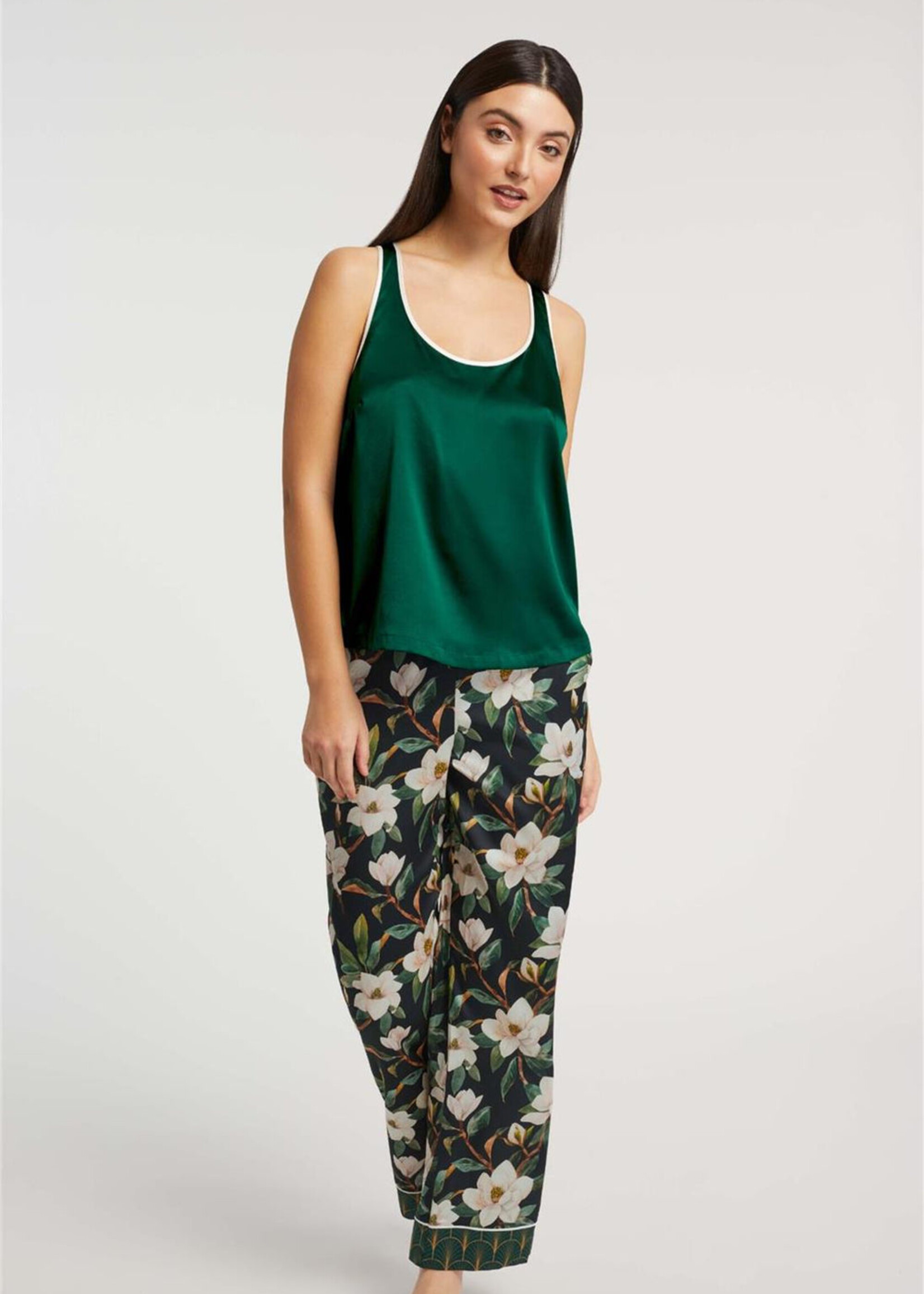 Inej Magnolia Silk Tank & Lounge Pant Set