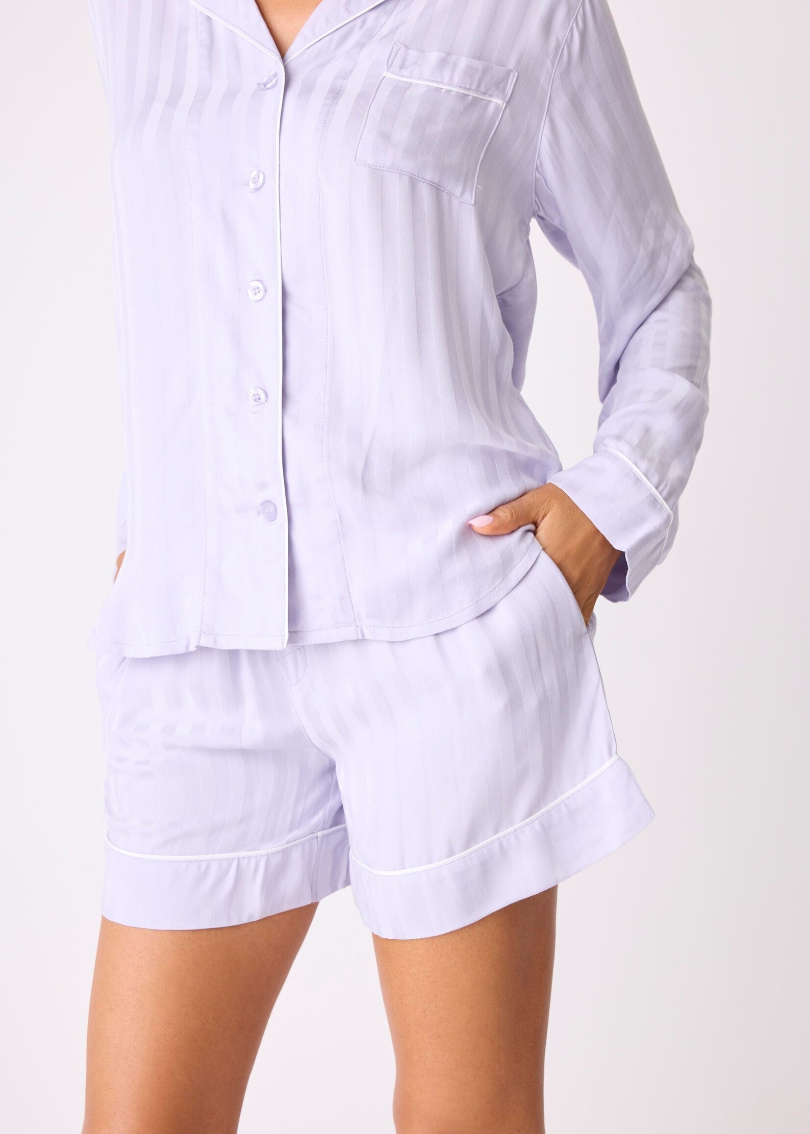 P.J. Salvage Sunday Sateen Stripe PJ Set