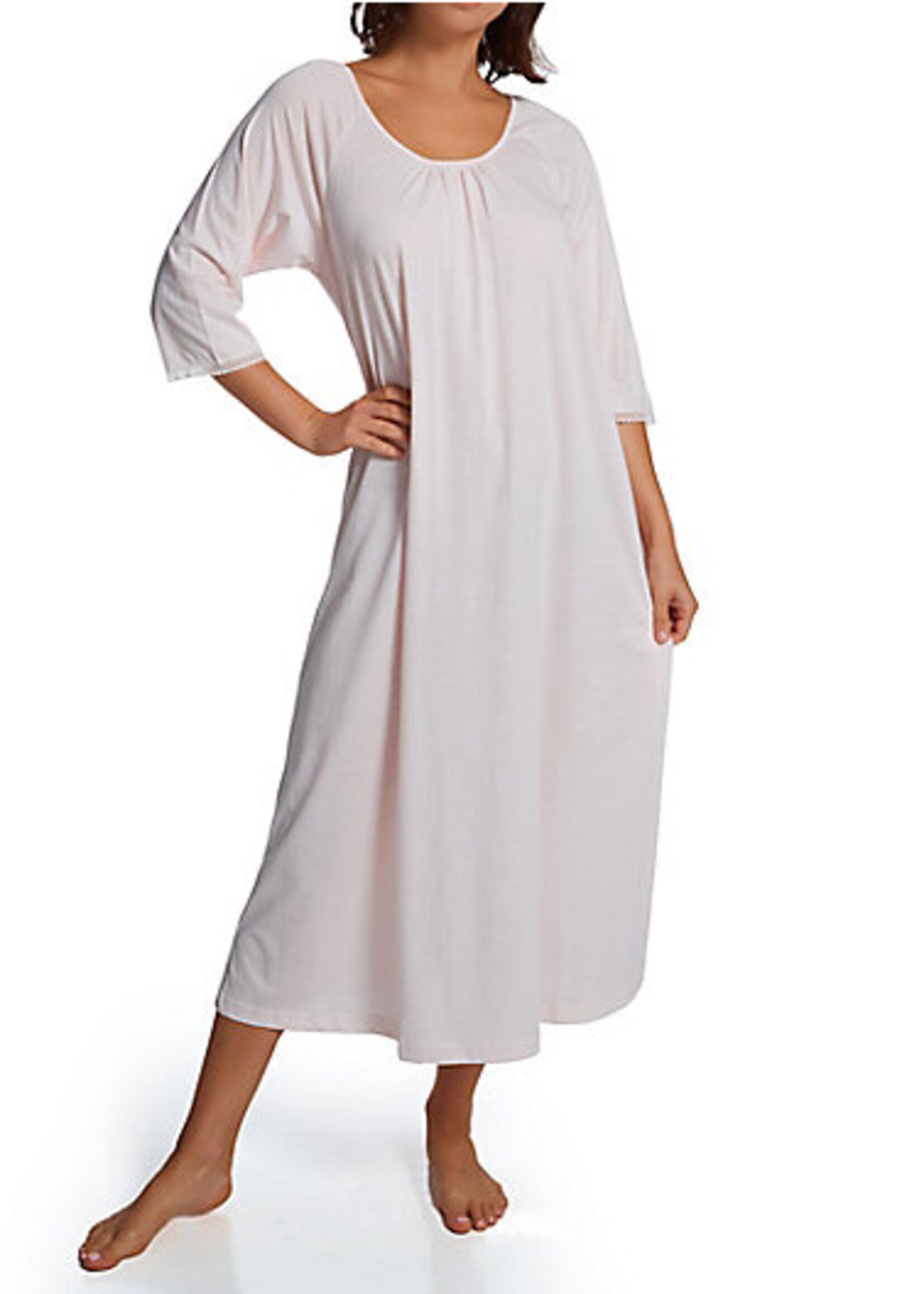 P. Jamas Lacy Jersey 3/4 Sleeve Gown