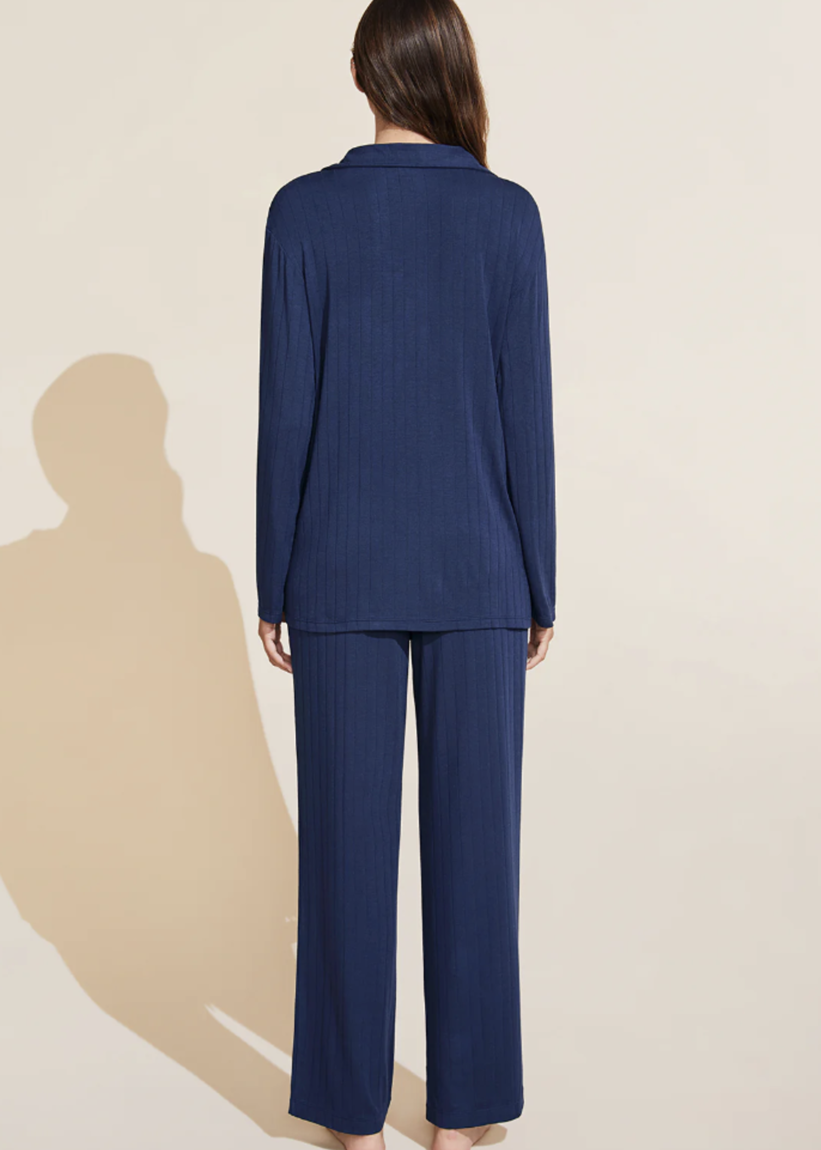 Eberjey Gisele Rib Long Sleeve and Long Pant PJ Set