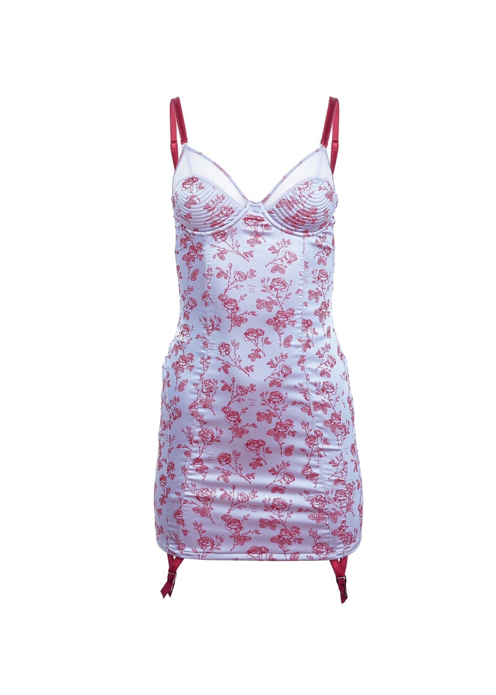 fleur du mal Rose Jacquard Bebe Slip Dress