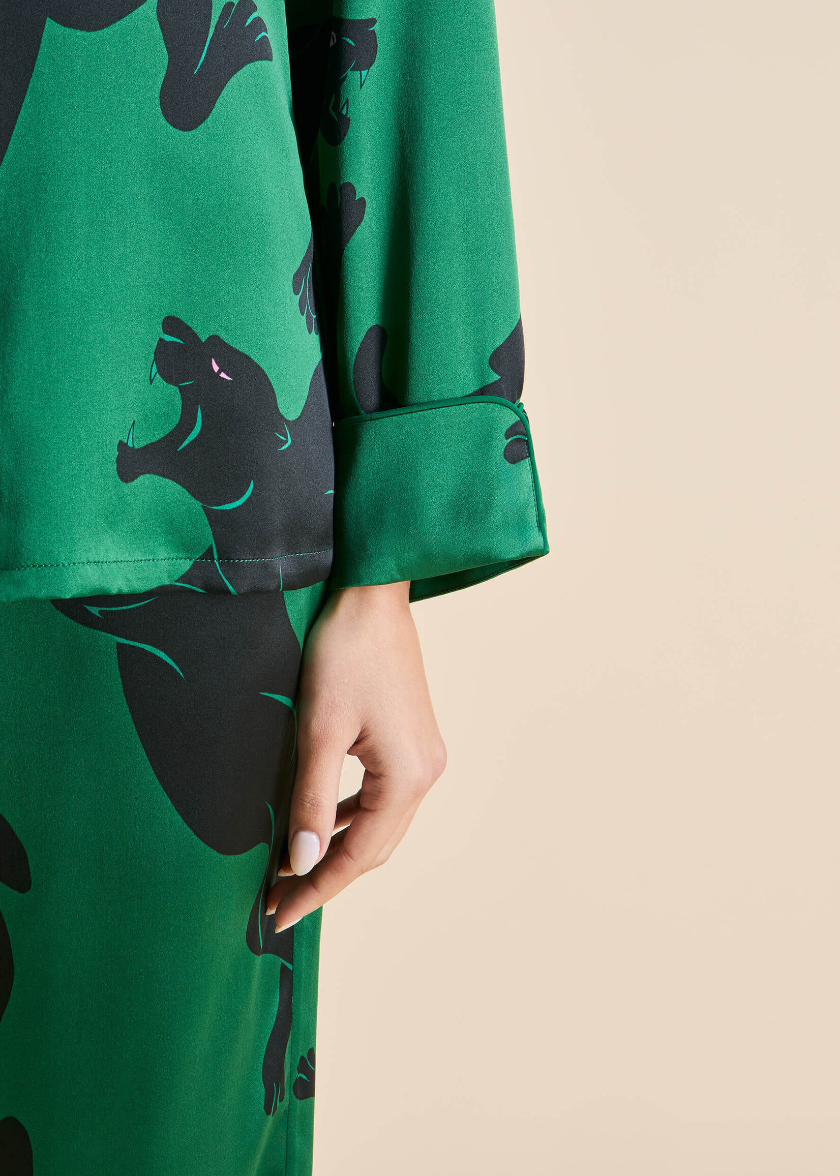 Lila Poiret Green Panther Pajamas