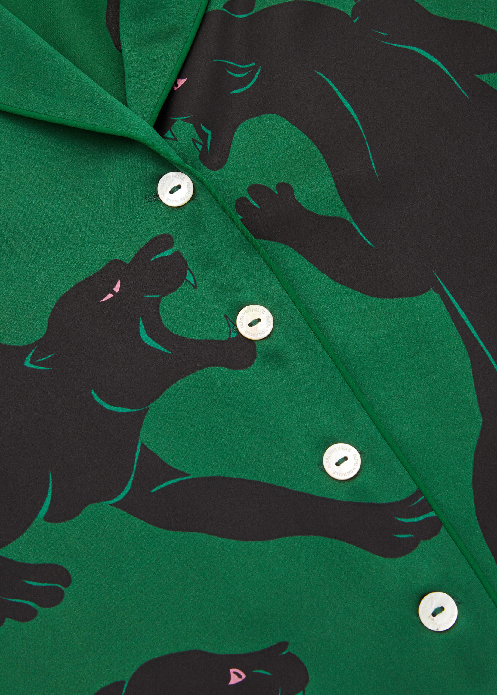 Lila Poiret Green Panther Pajamas
