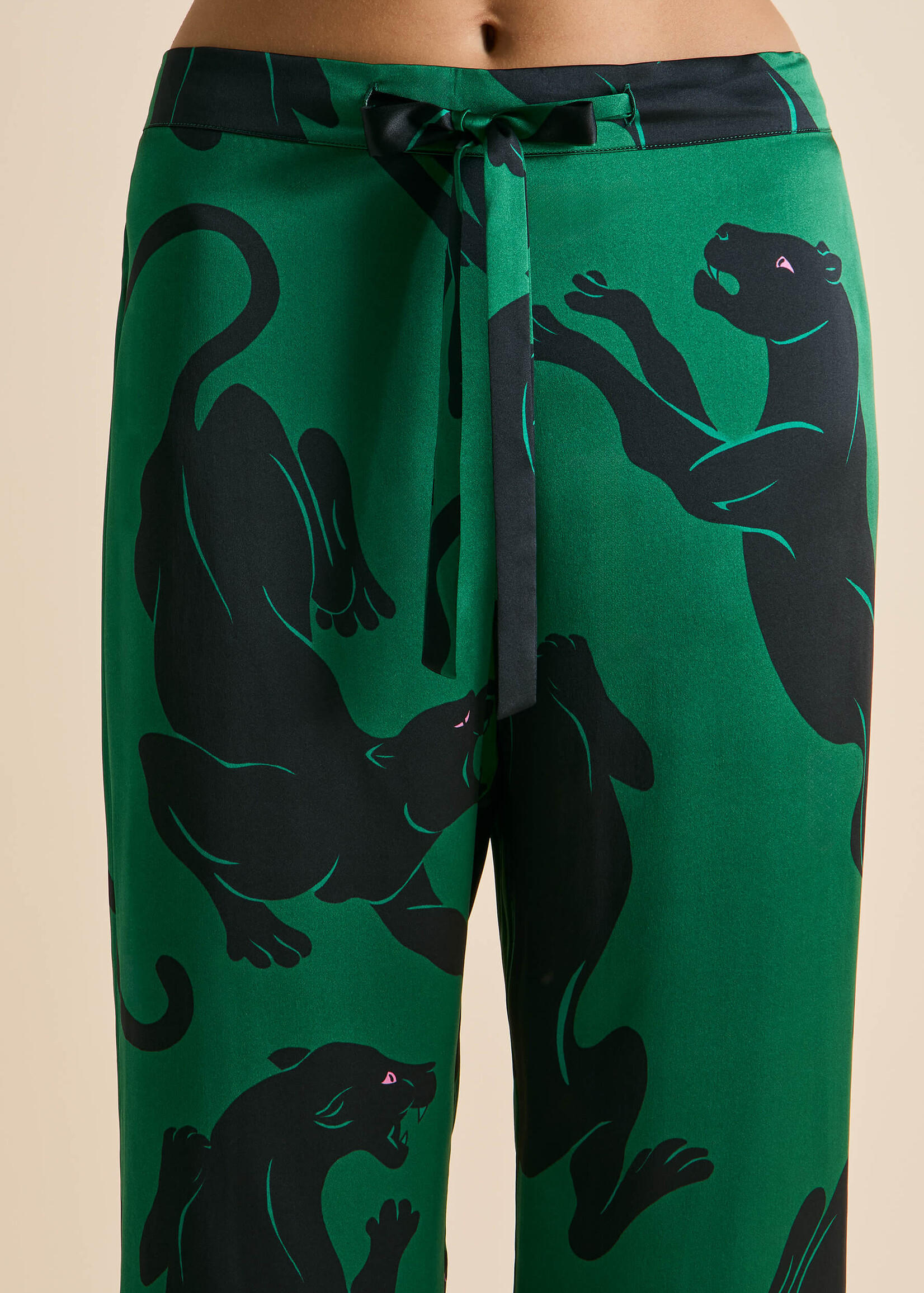 Lila Poiret Green Panther Pajamas