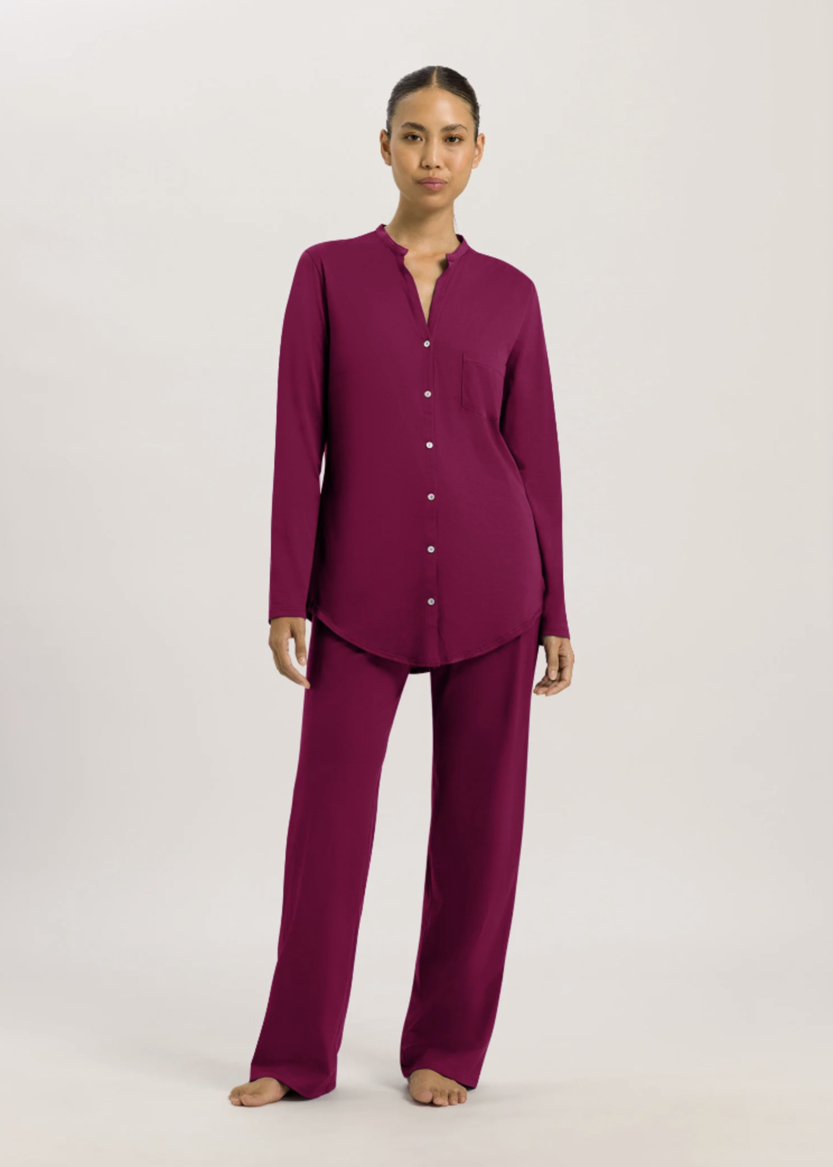 Hanro Cotton Deluxe Button Front Cotton Pajama Set