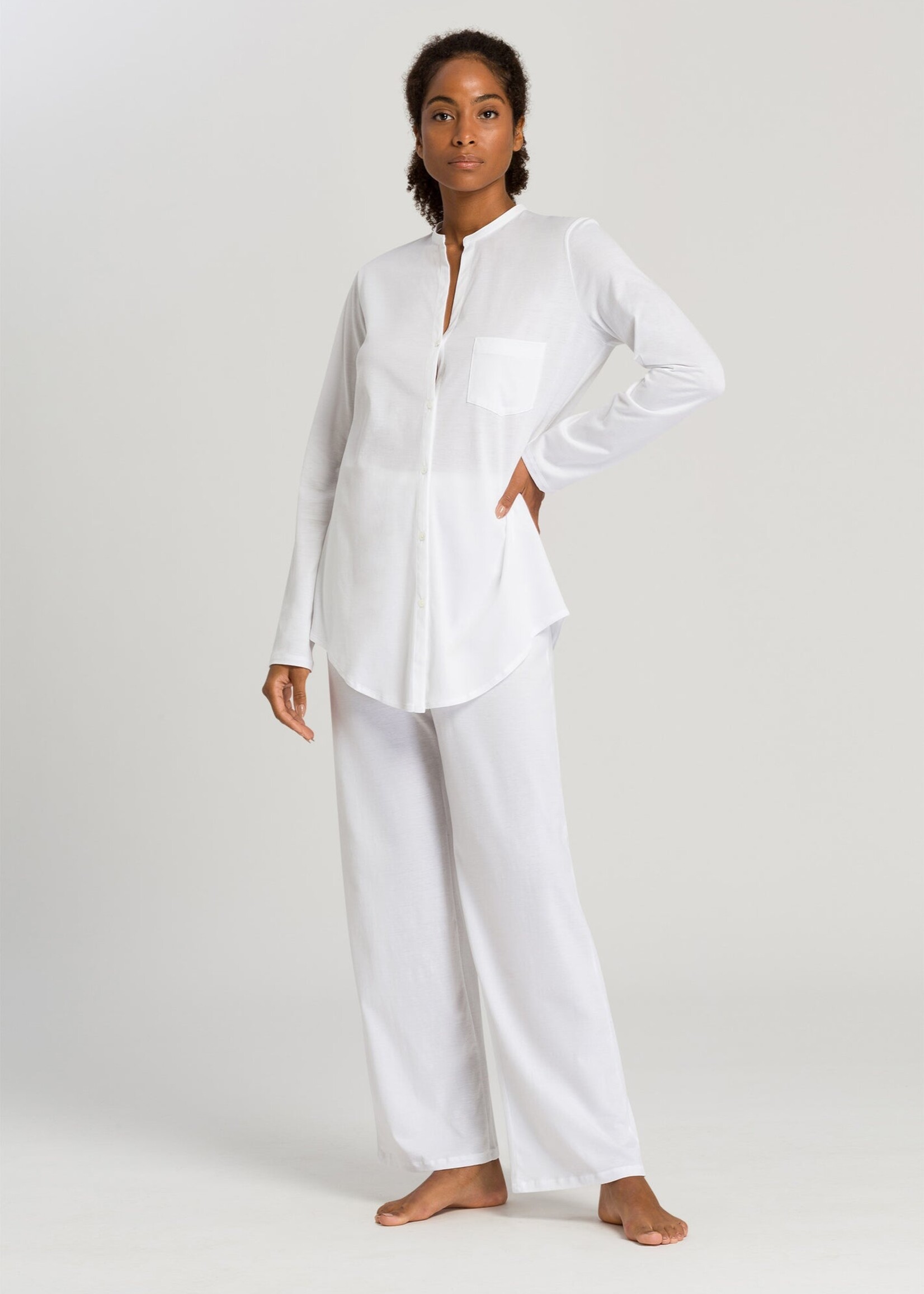 Hanro Cotton Deluxe Button Front Cotton Pajama Set