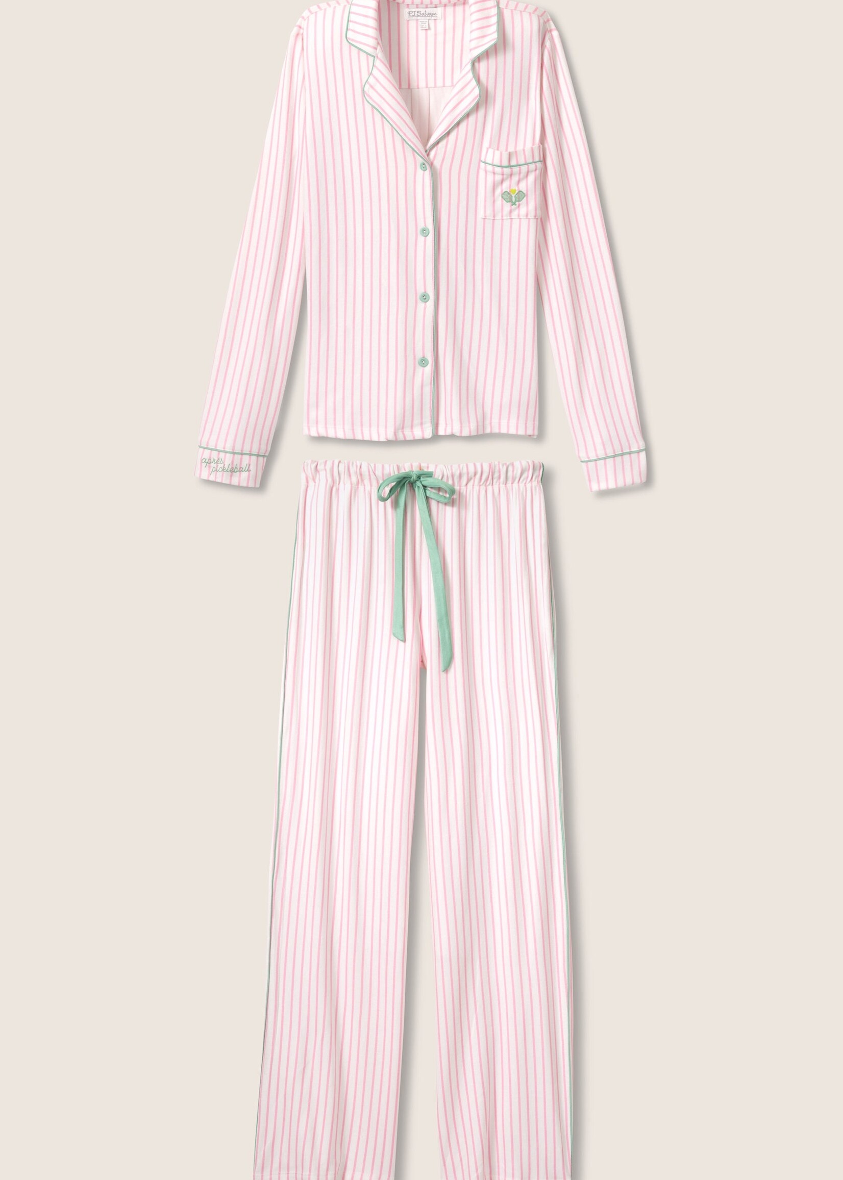 P.J. Salvage Happiest On The Court Striped PJ Set