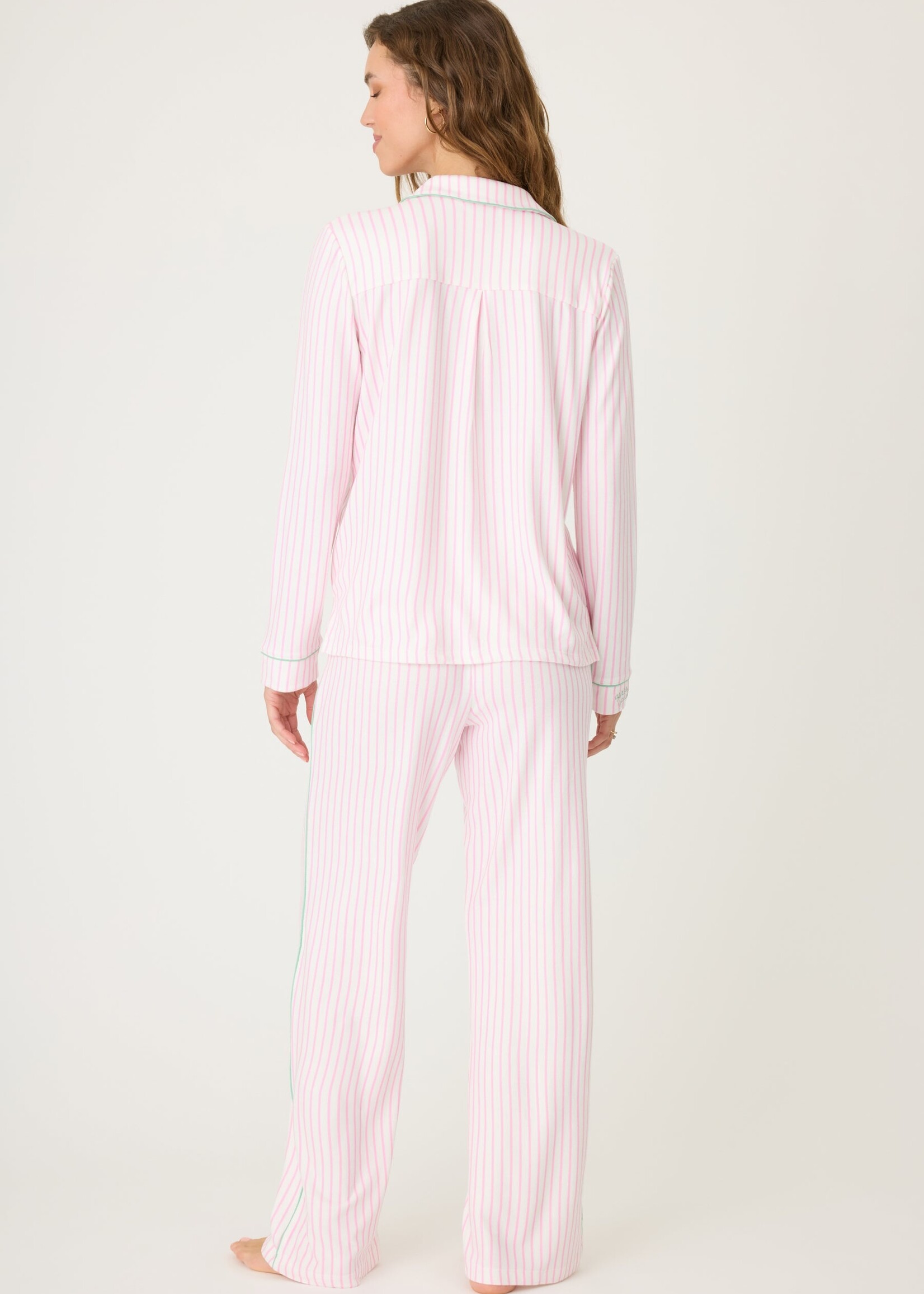 P.J. Salvage Happiest On The Court Striped PJ Set