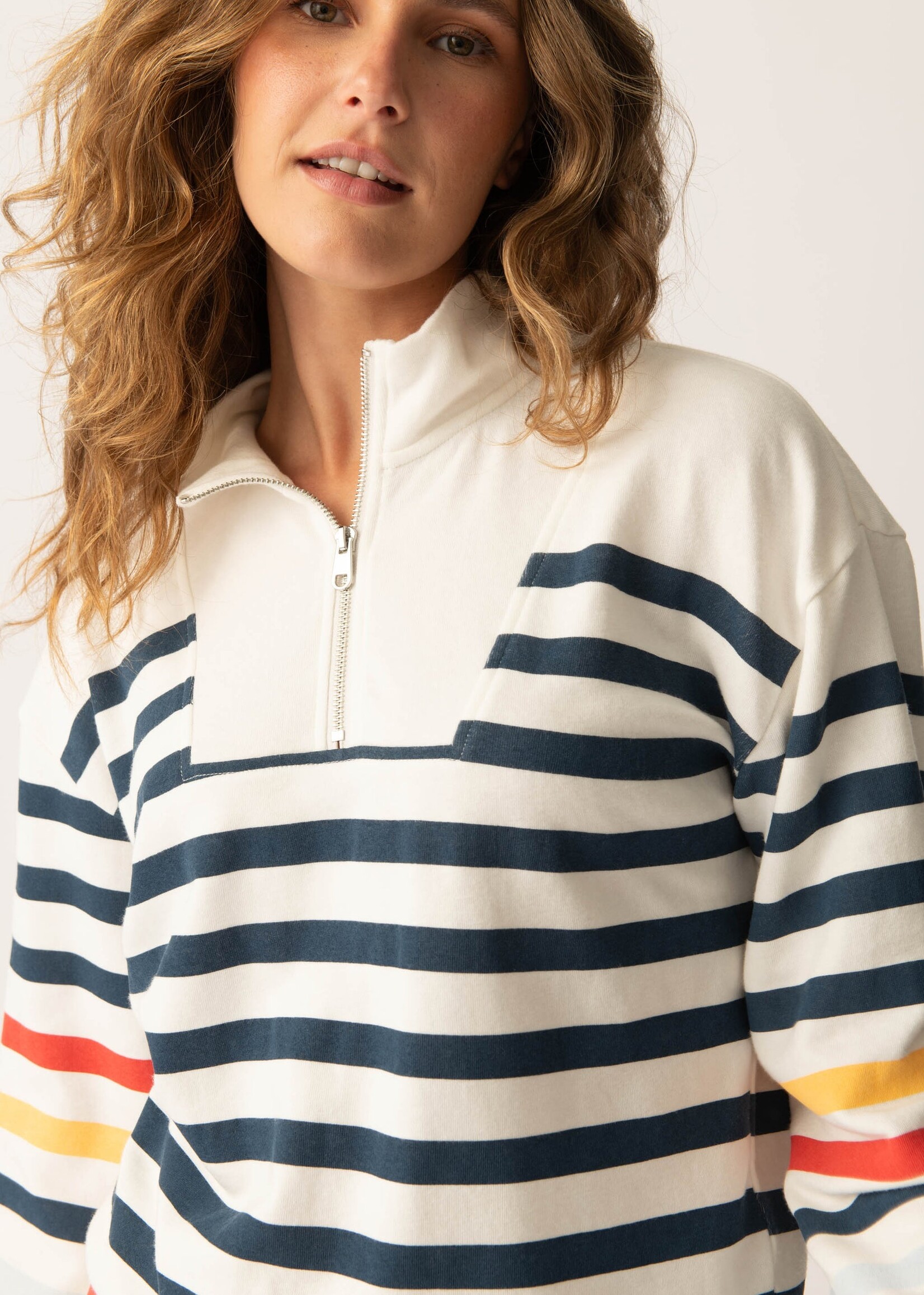 P.J. Salvage Maritime Lounge 1/4 Zip Top and Short Set