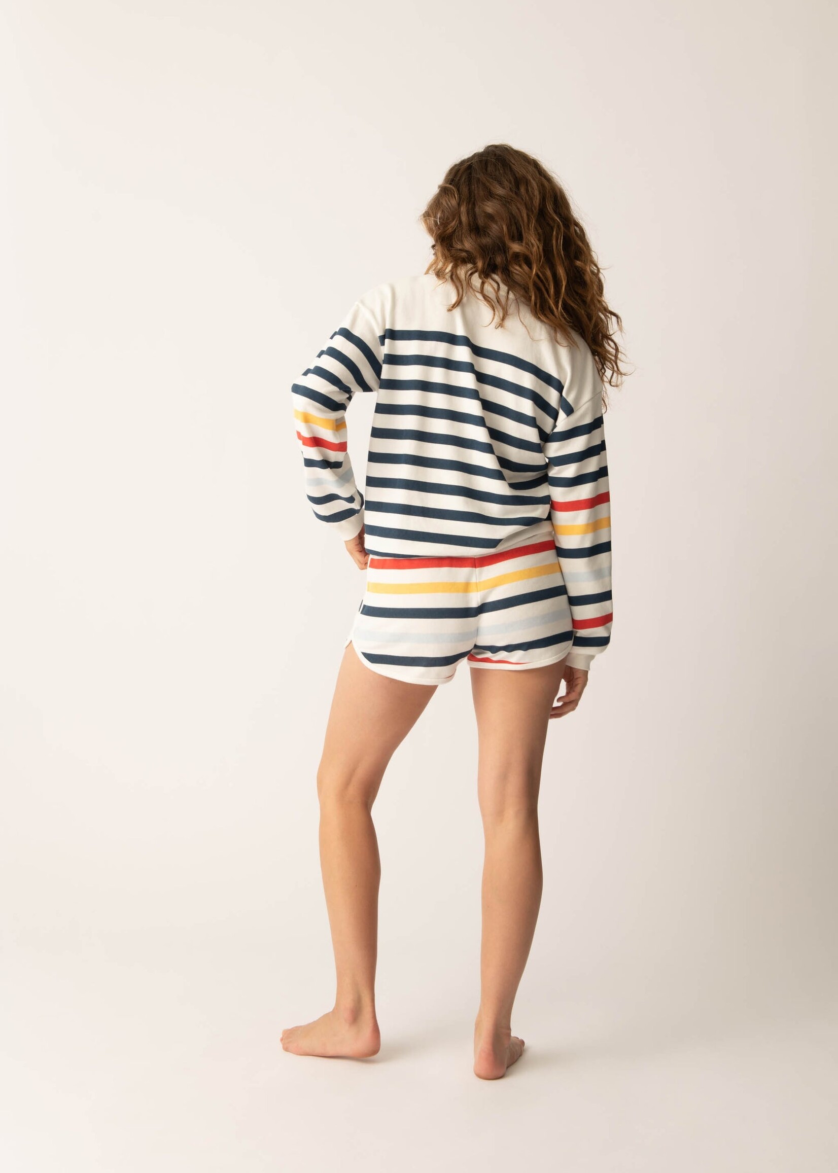 P.J. Salvage Maritime Lounge 1/4 Zip Top and Short Set