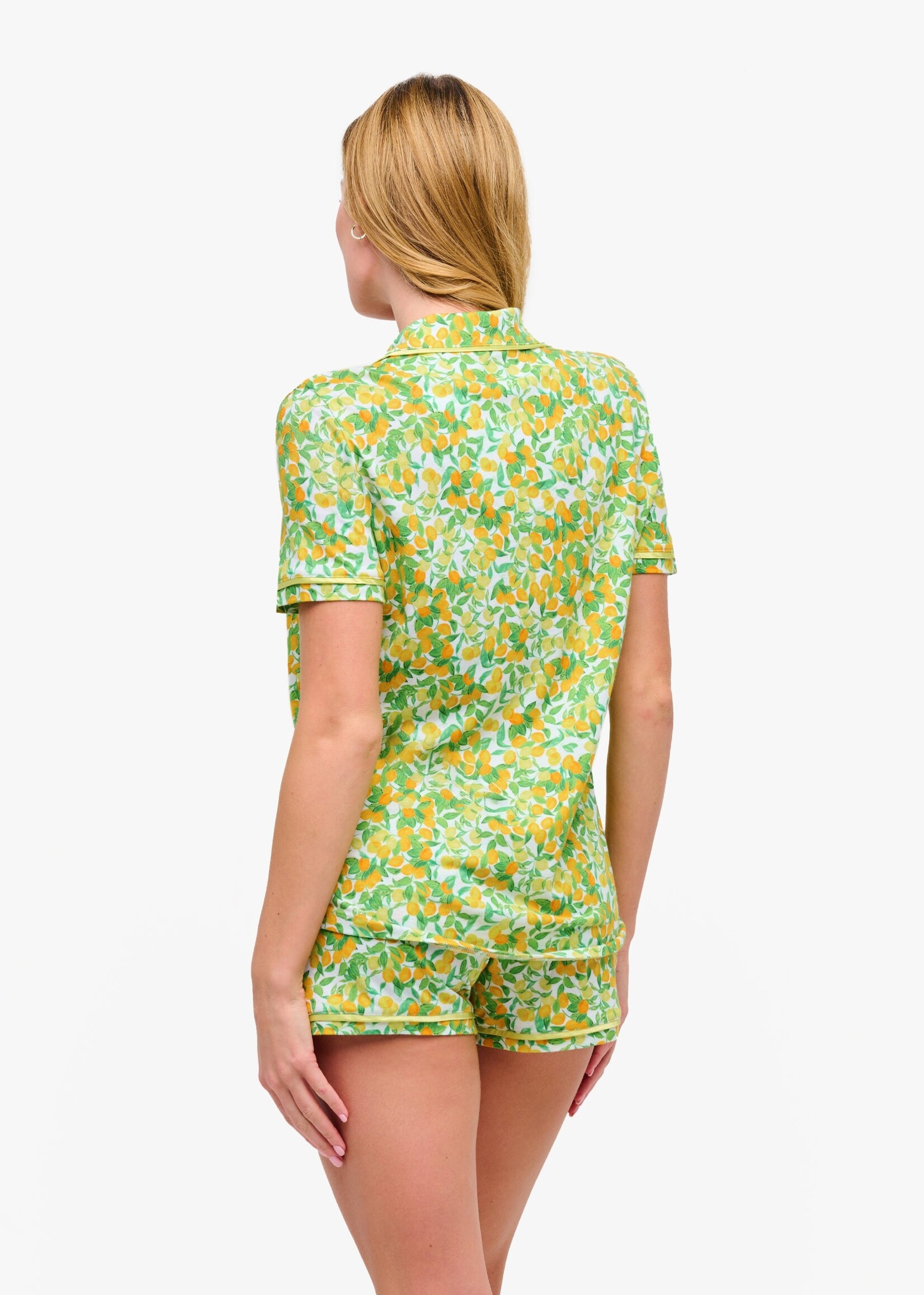 Cosabella Bella Printed Short Sleeve Top & Boxer Pajama Set