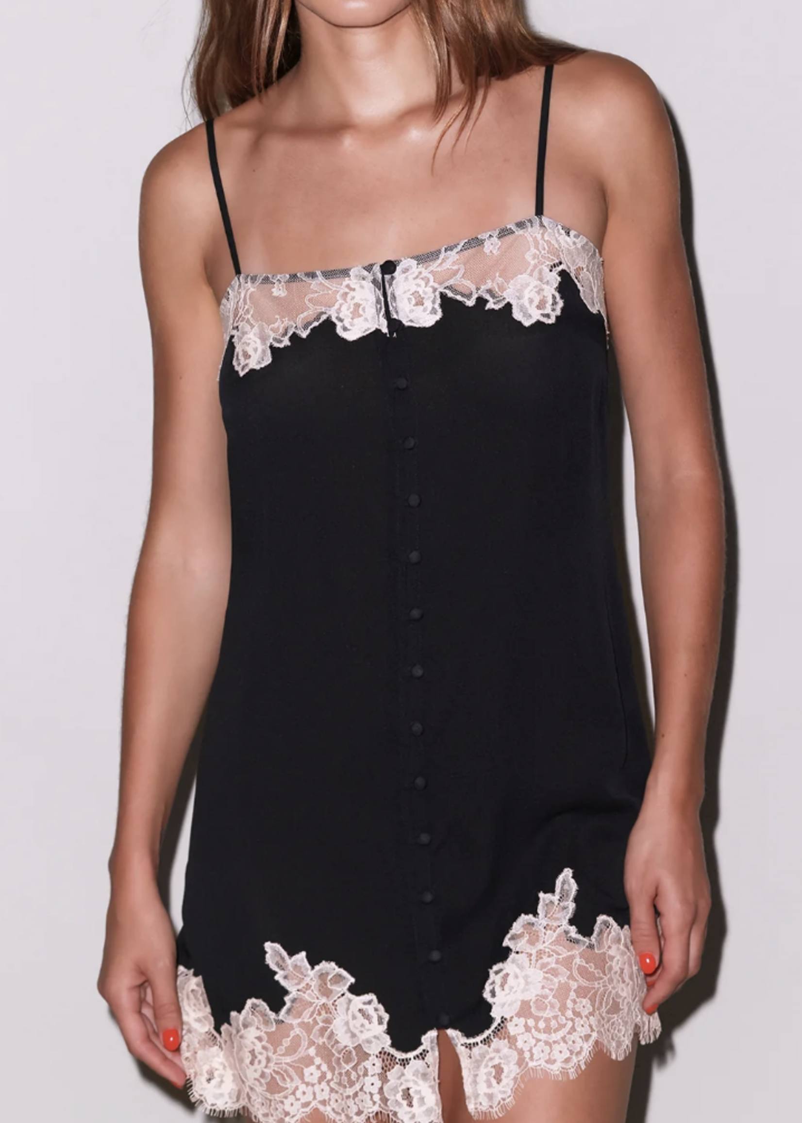 fleur du mal Juliet Lace Button Slip