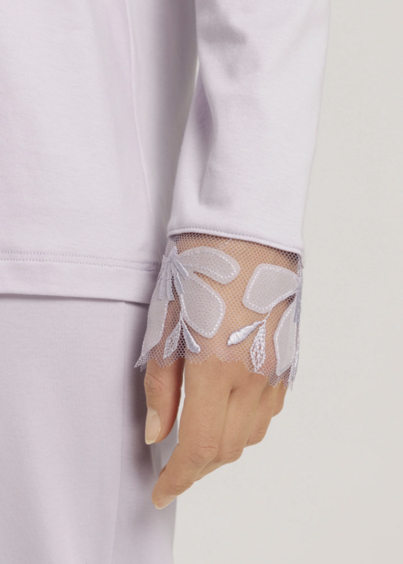 Hanro Floral Tulle Cotton Pajama Set