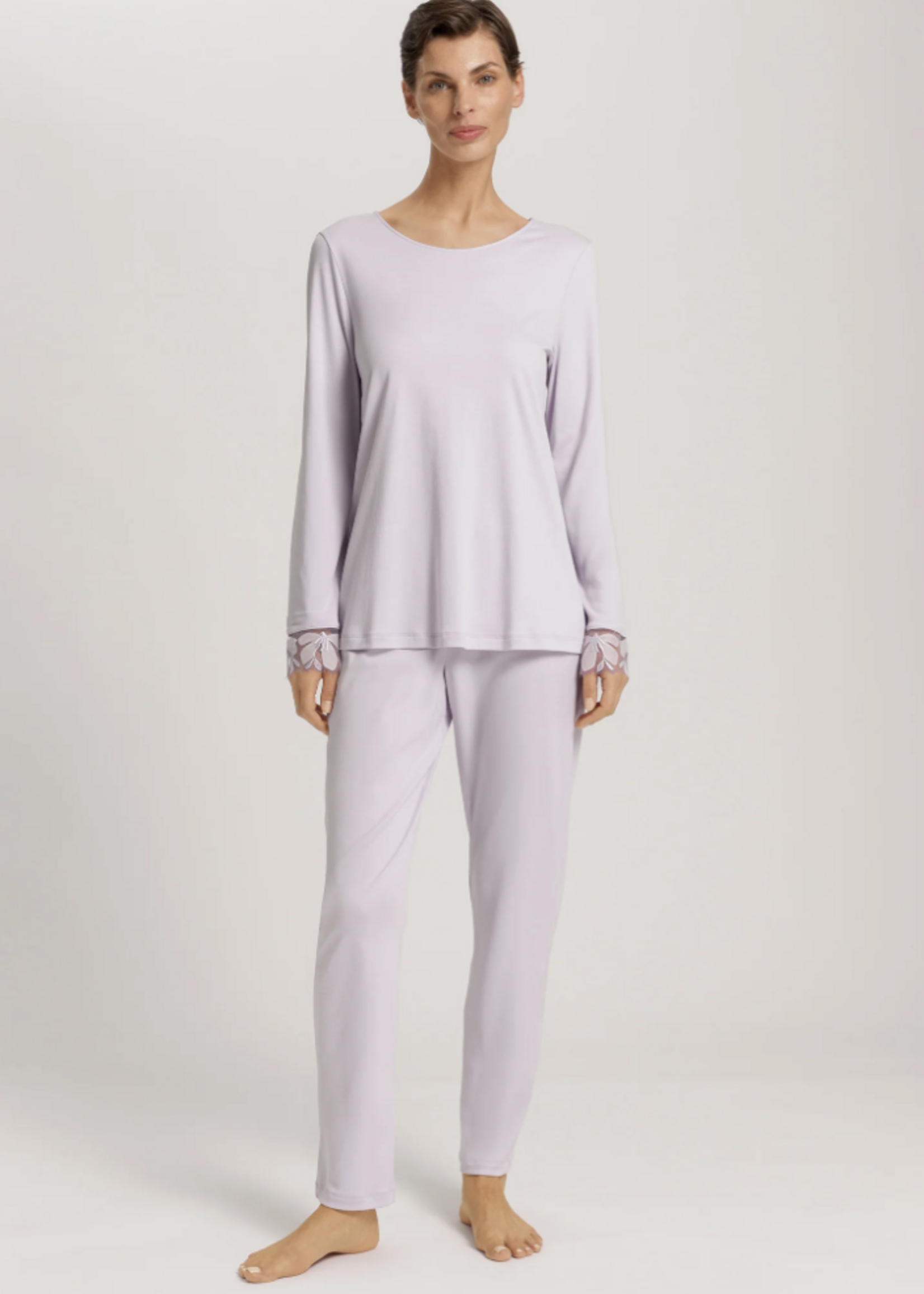 Hanro Floral Tulle Cotton Pajama Set