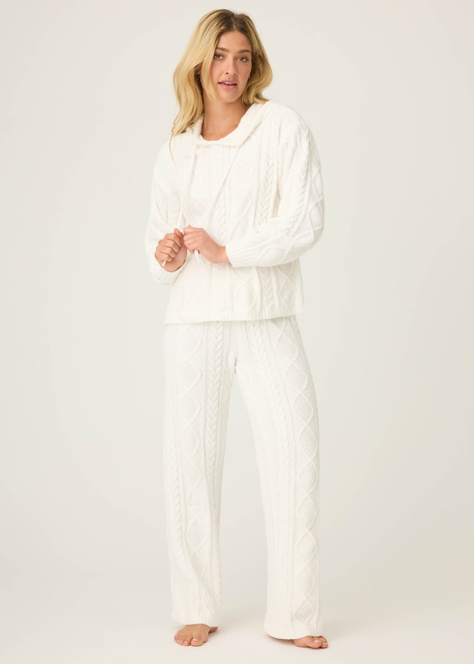 P.J. Salvage Chenille Cable Knit Hoodie & Pant Set