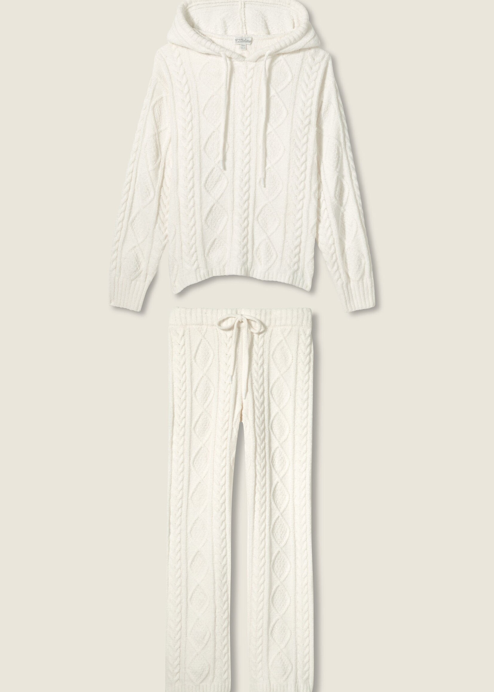 P.J. Salvage Chenille Cable Knit Hoodie & Pant Set