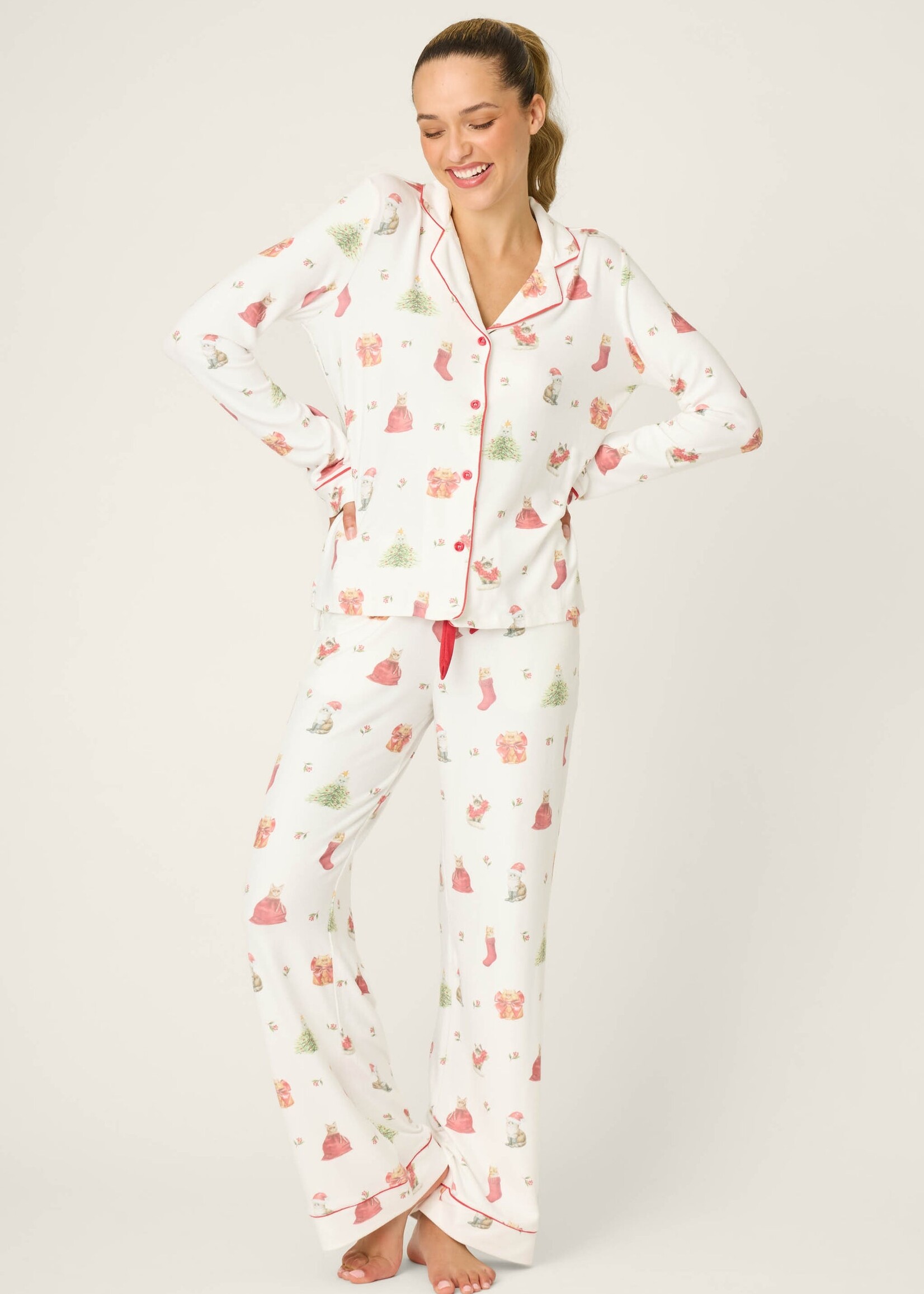 P.J. Salvage Festive Feline Pajama Set