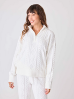 P.J. Salvage Quarter Zip Chenille Cable Knit Top