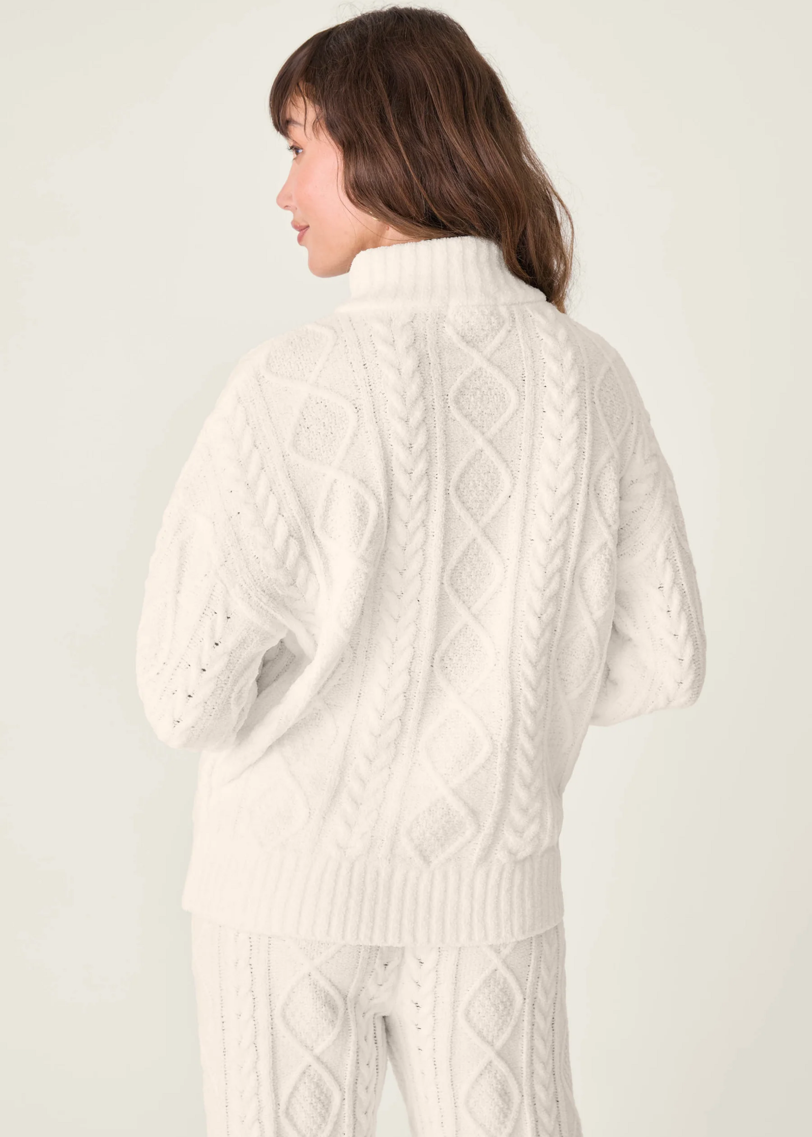 P.J. Salvage Quarter Zip Chenille Cable Knit Top