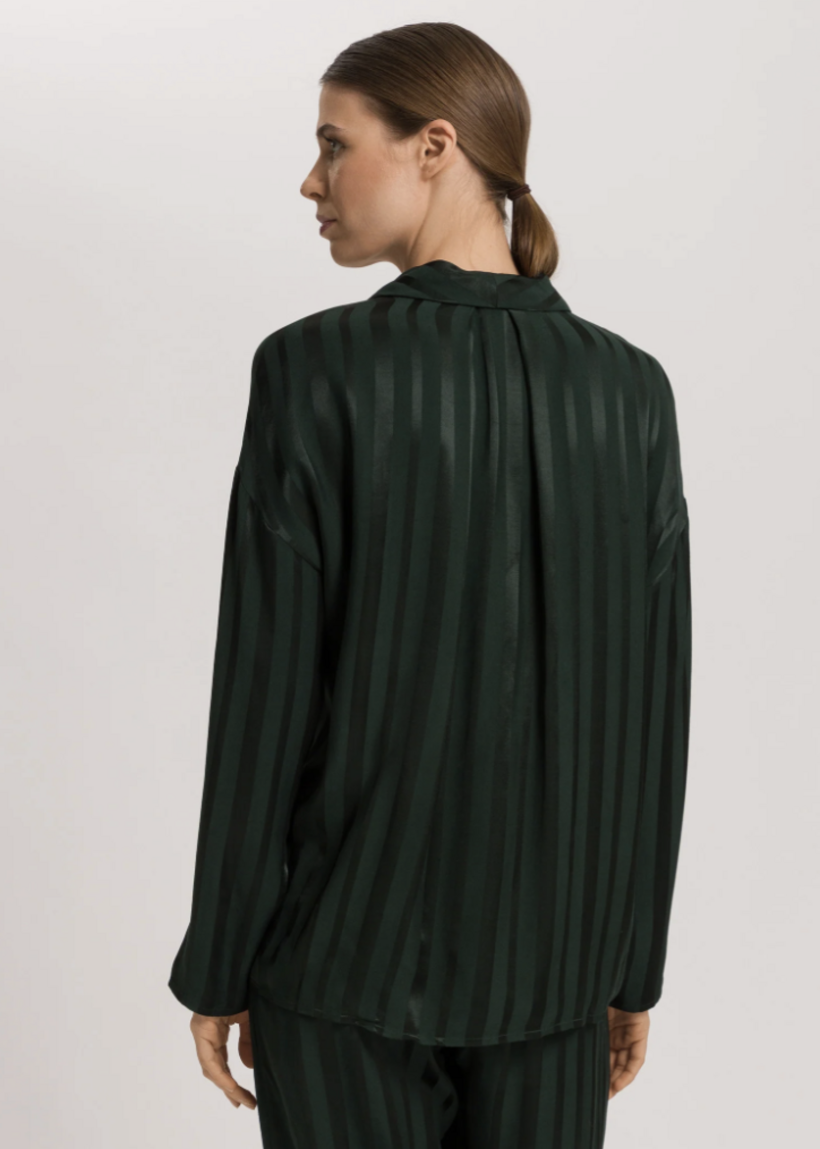 Hanro Indra Jacquard Stripe Shirt & Pant Set