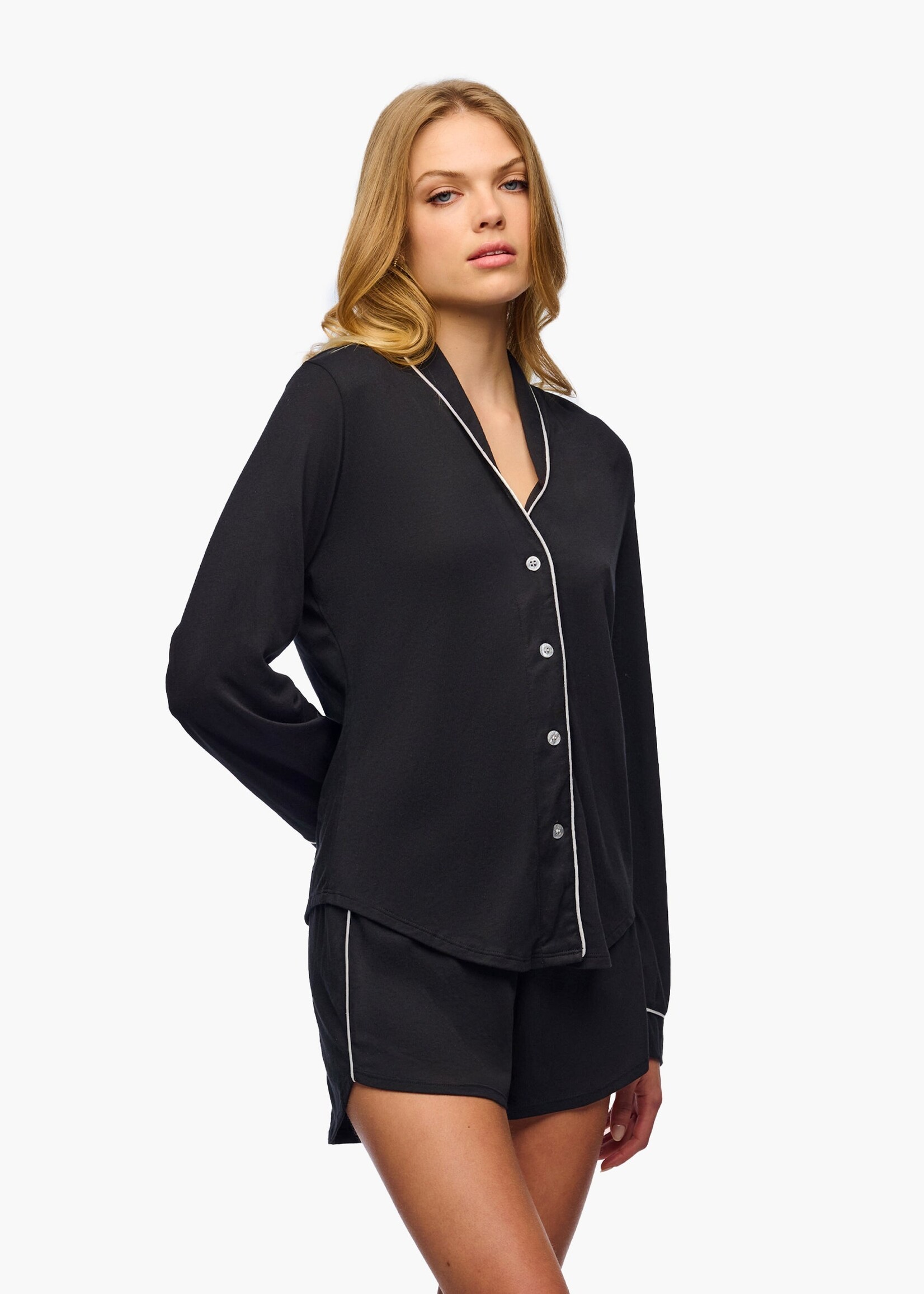 Cosabella Pima Lusso Long Sleeve Top & Boxer Set