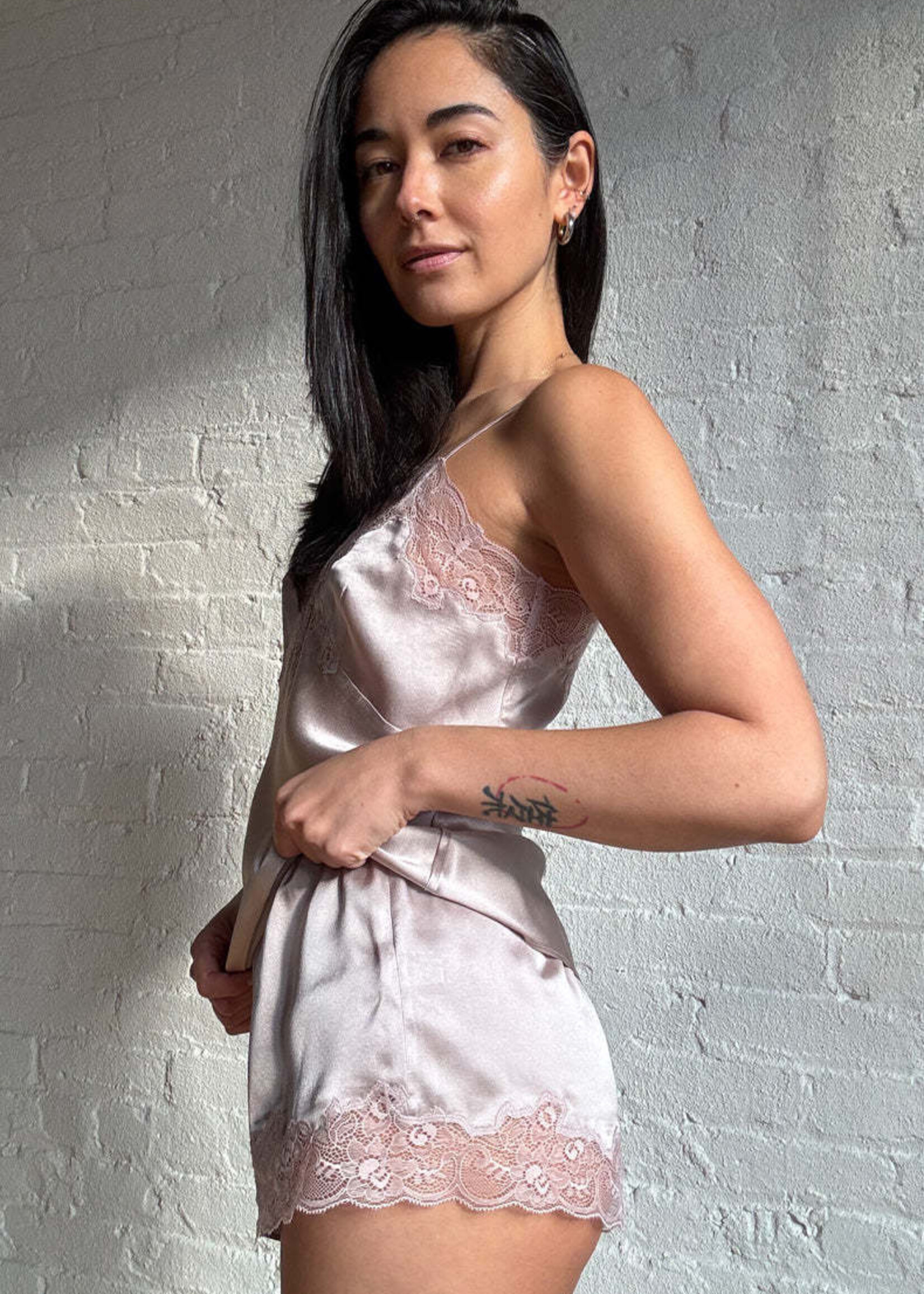 Only Hearts Only Hearts Silk Charmeuse Cami + Tap Shorts Set