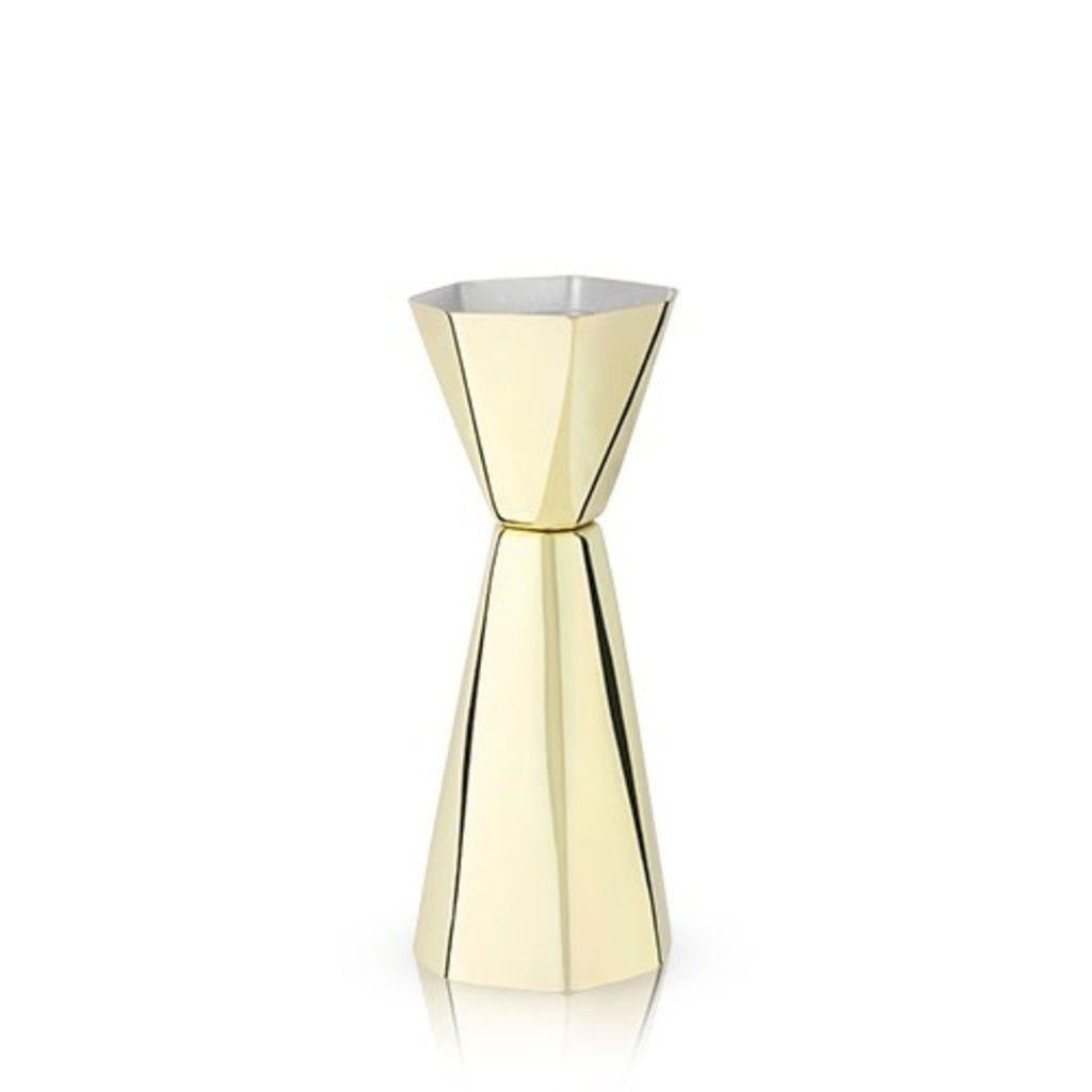 Viski Belmont: Apex Faceted Gold Double Jigger